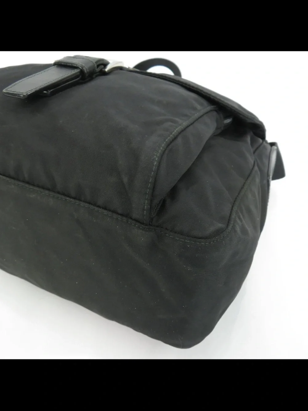 Prada Black Nylon Messenger Bag with Silver Hardware